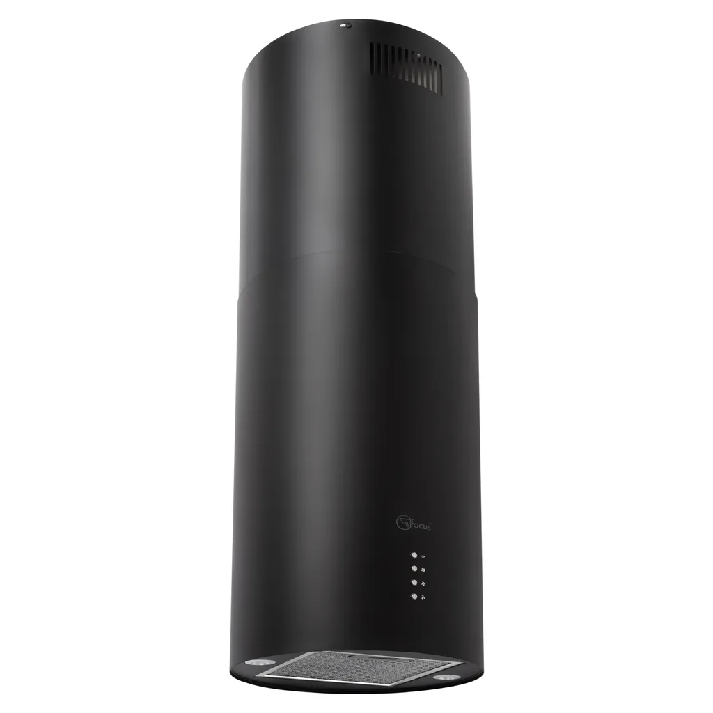 Focus Island extractor hood, freestanding, Shadow 35 black, with 3 speeds, 518m³/h airflow and aluminum grease filter