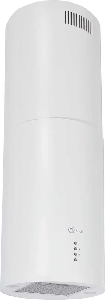 Focus Island extractor hood, freestanding, Shadow 35, matt white, with 3 stages, 518m³/h airflow and aluminum grease filter