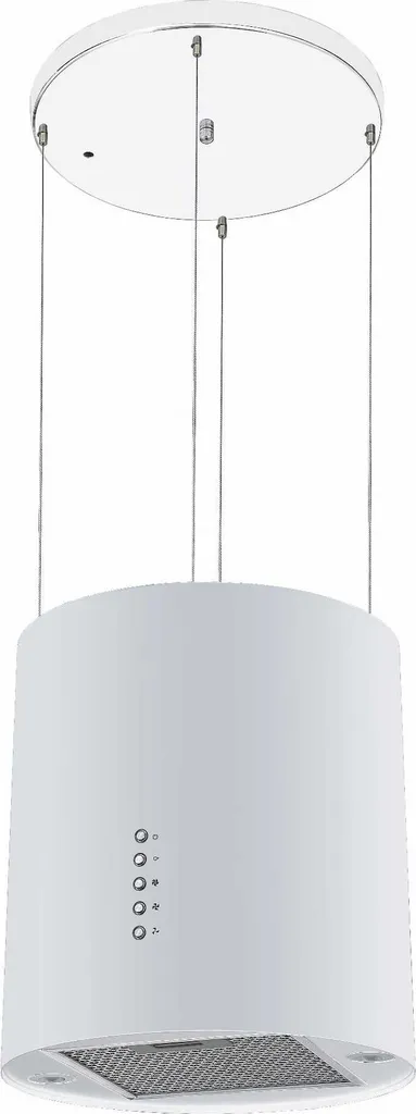 Focus island extractor hood, freestanding, Tango white, with 3 stages, 518m³/h airflow and aluminum grease filter