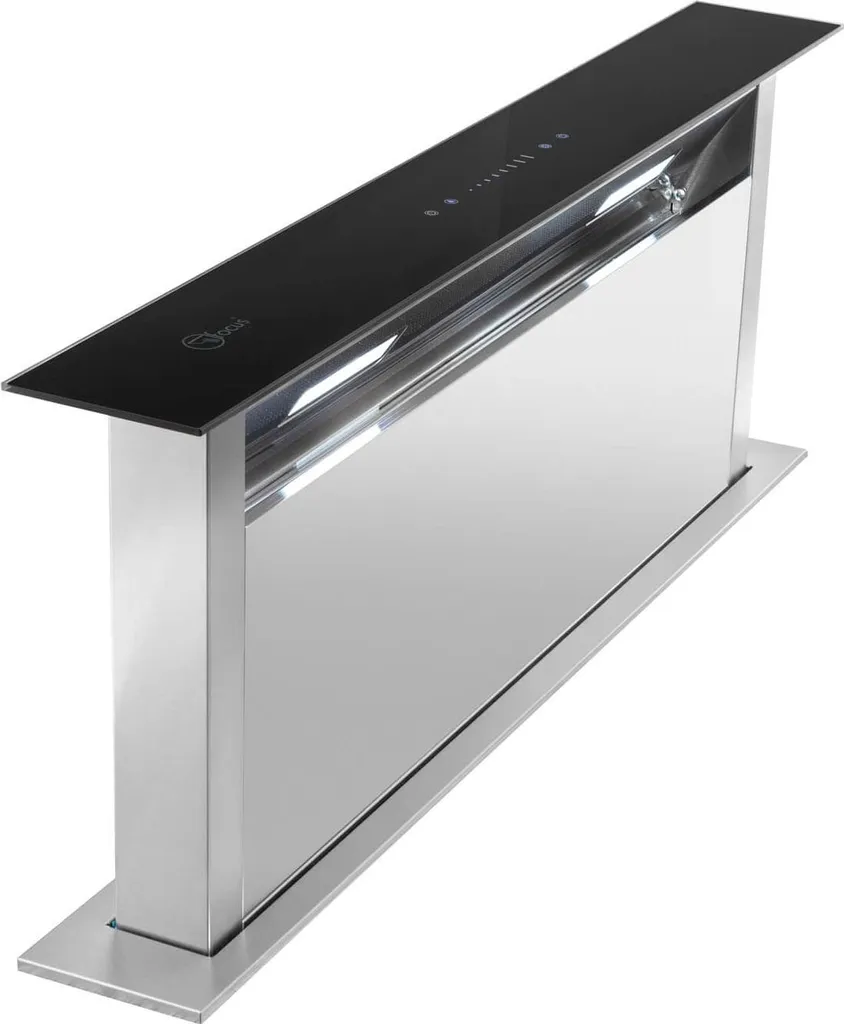 Focus Spirit Downdraft Extractor Hood 88cm Recirculating & Extractive with 538 m³/h Airflow, Retractable Extractor Hood with Aluminum Grease Filter TOUCH CONTROL