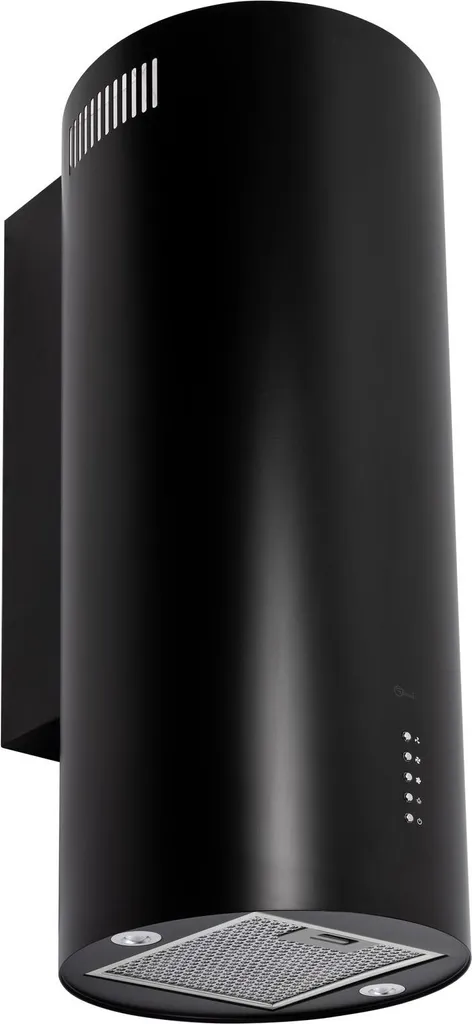 Focus Osaka wall-mounted extractor hood in matte black with 3 speeds, 518m³/h airflow and aluminum grease filter