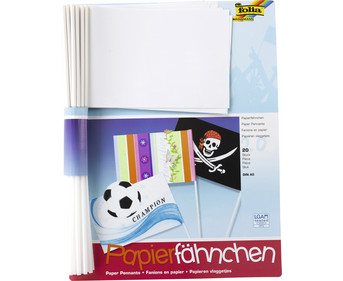 folia blank paper flags, rectangular, 20 pieces