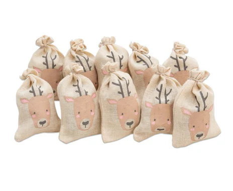 folia jute bags “Reindeer”, 10 pieces