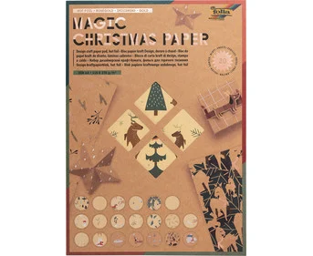 folia Kraft paper pad “Magic Christmas Paper”, 20 sheets