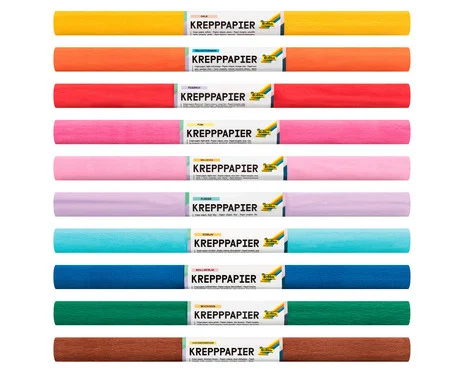 folia crepe paper, assorted colors, wet-strength, 10 rolls 455g