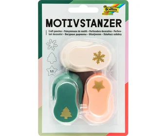 folia Christmas motif punches, 3 pieces