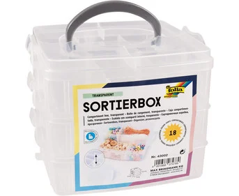 folia sorting box, transparent, with up to 18 compartments