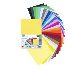 folia construction paper, 130 g/m², DIN A4, 100 sheets, 25 colors