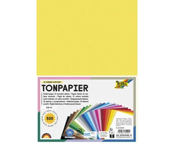 folia construction paper, 130 g/m², DIN A4, 500 sheets, 25 colors