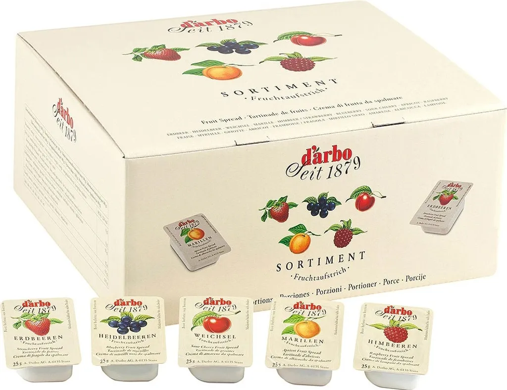 Food-United FRUIT SPREAD 5-Fruit Mini-Set 100x 25g original from DARBO
