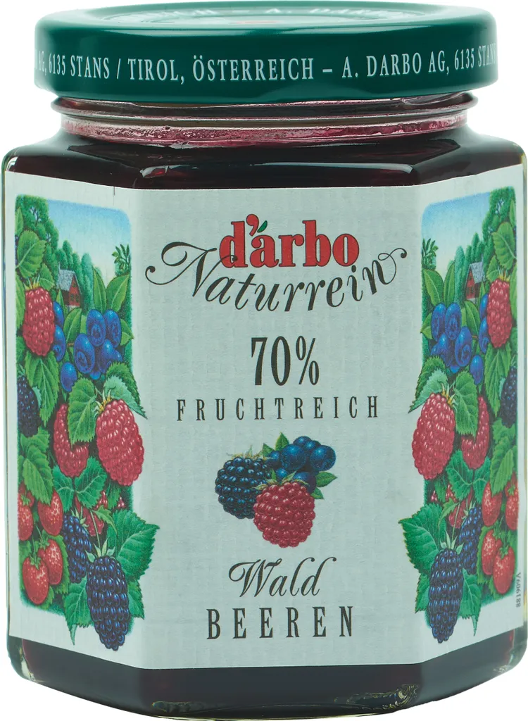 Food-United FRUIT SPREAD DARBO Wild Berries 200g Jar Natural Wild Berry Fruity Fruit Spread Perfect for Bread and Rolls Cakes Tarts Breakfast Pastries Quark Porridge Puddings Ice Creams Fillings