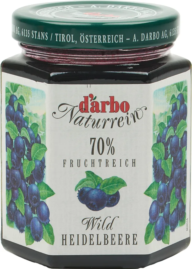 Food-United FRUIT SPREAD DARBO Wild Blueberry 200g Jar Natural Blueberry fruity fruit spread perfect for bread and rolls cakes tarts breakfast pastries quark porridge puddings ice cream fillings