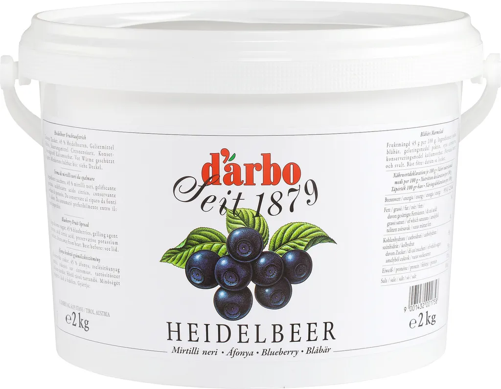 Food-United FRUIT SPREAD BLUEBERRY 6x 2kg bucket fruity from DARBO