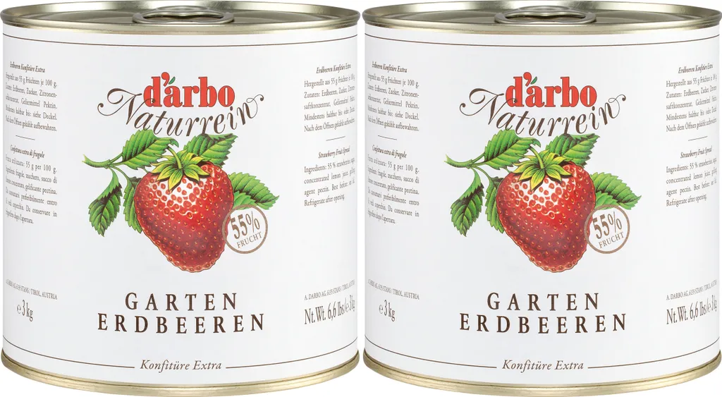 Food-United GARDEN STRAWBERRY JAM Extra Natural 2x 3kg can from DARBO