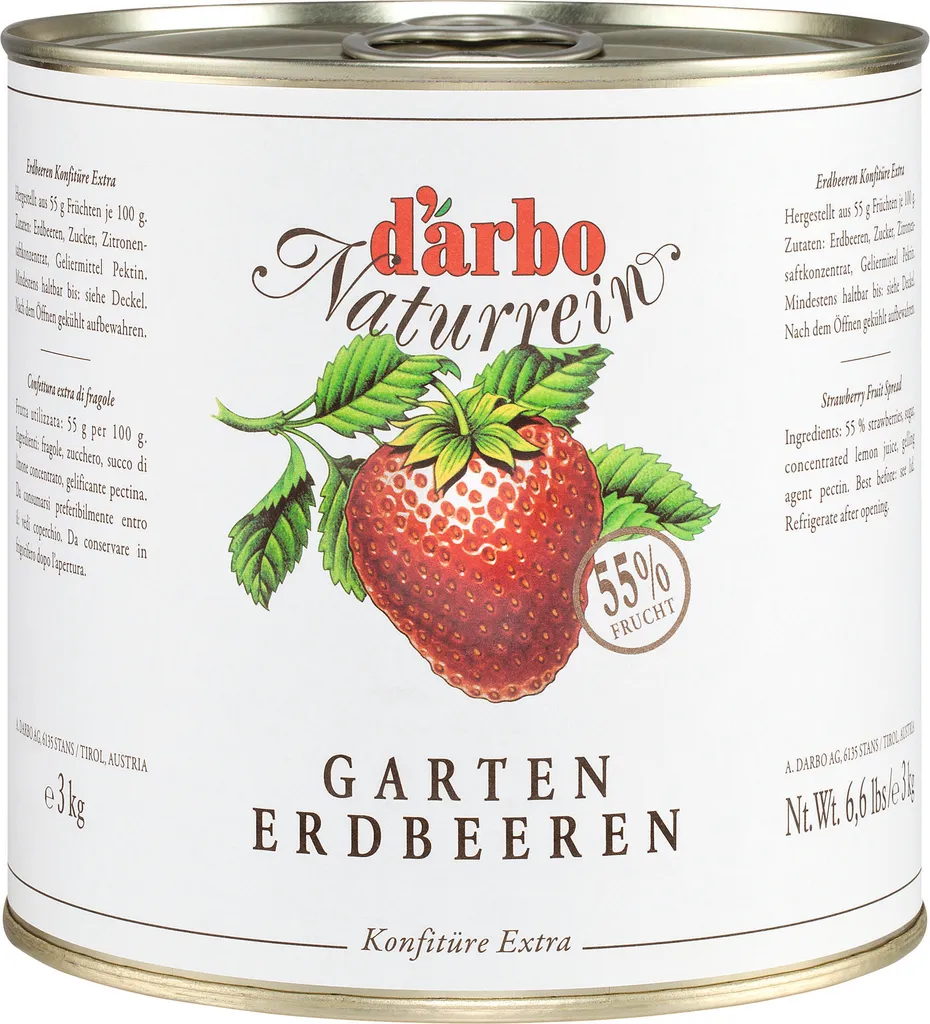 Food-United GARDEN STRAWBERRY JAM Extra Natural 3kg can from DARBO