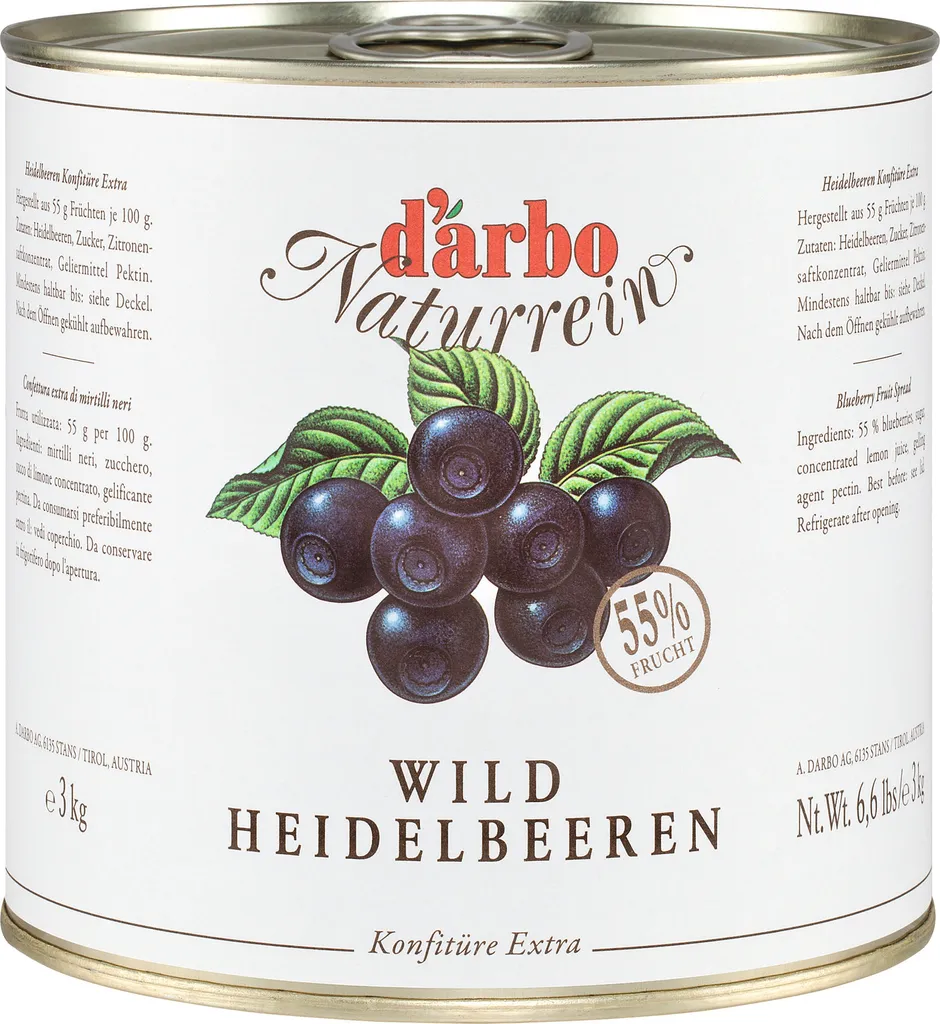 Food-United Blueberry Jam Extra Natural 6x 3kg can from DARBO