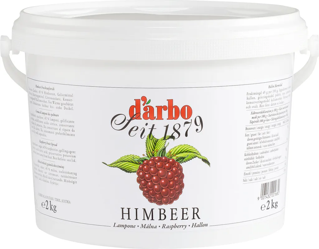 Food-United RASPBERRY FRUIT SPREAD 2kg storage bucket from DARBO