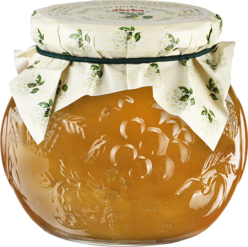 Food-United Elderflower Jelly, all natural, 640g in a decorative glass jar by DARBO