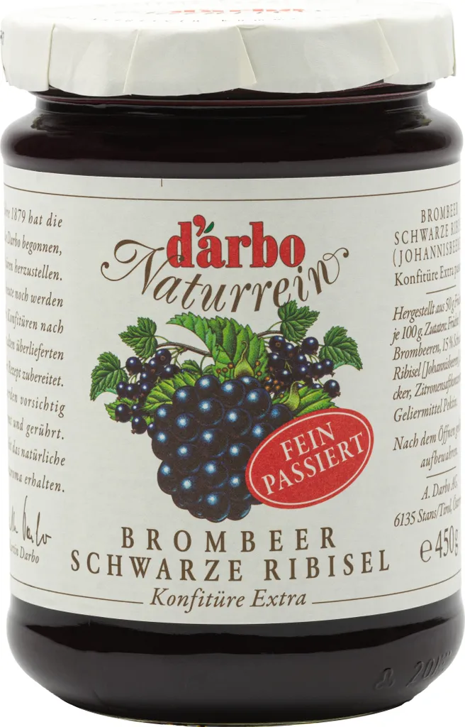 Food-United JAM EXTRA Blackberry-Currant Black Strained 450g by DARBO Natural Blackberry Jam with Black Currants Perfect for Bread and Rolls Fillings Cakes Breakfast Puddings Pastries