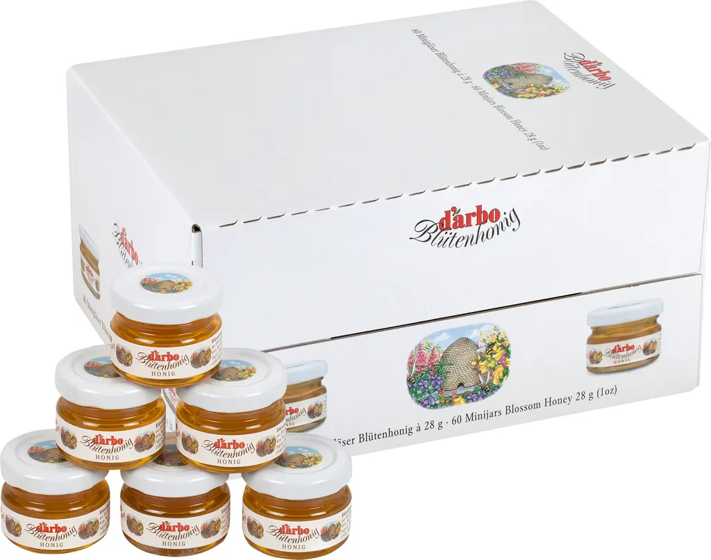 Food-United MINI FLOWER HONEY natural 60x 28g in jars from DARBO