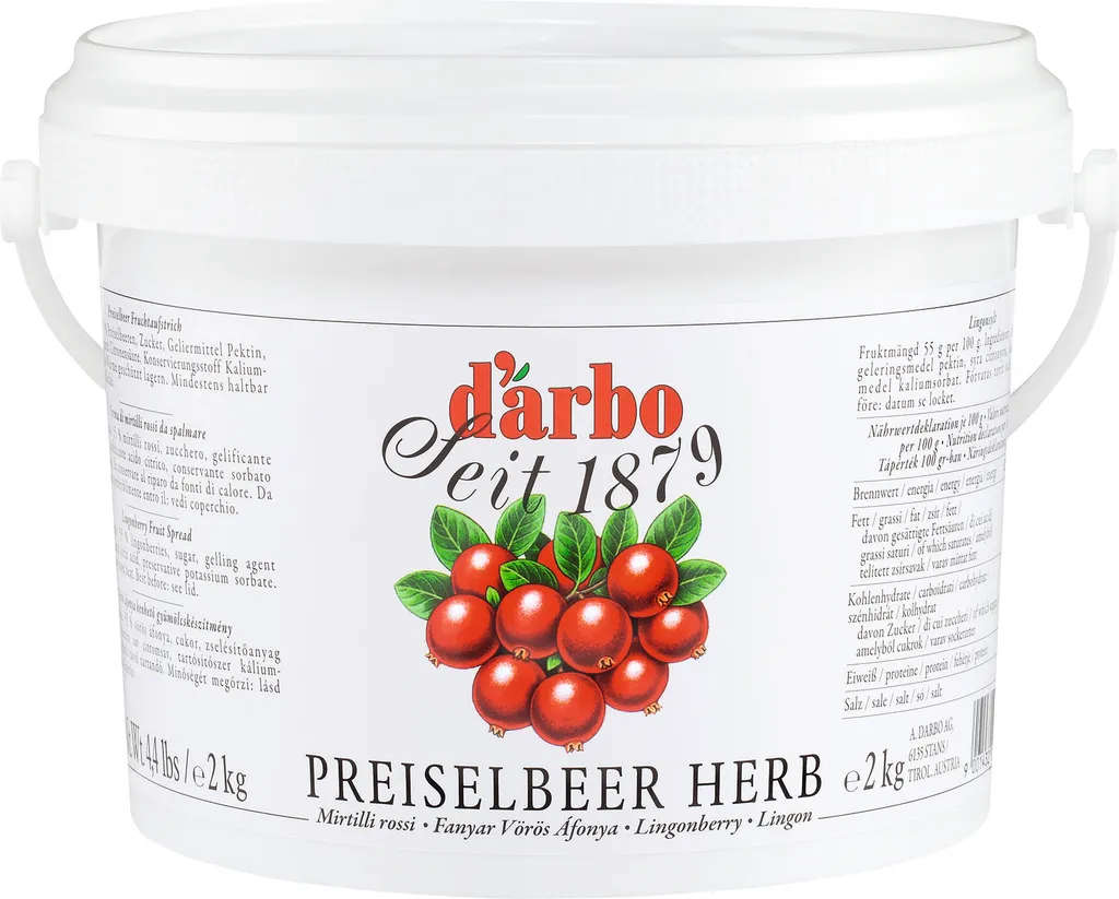 Food-United Cranberry Fruit Spread tart 2kg in a bucket from DARBO