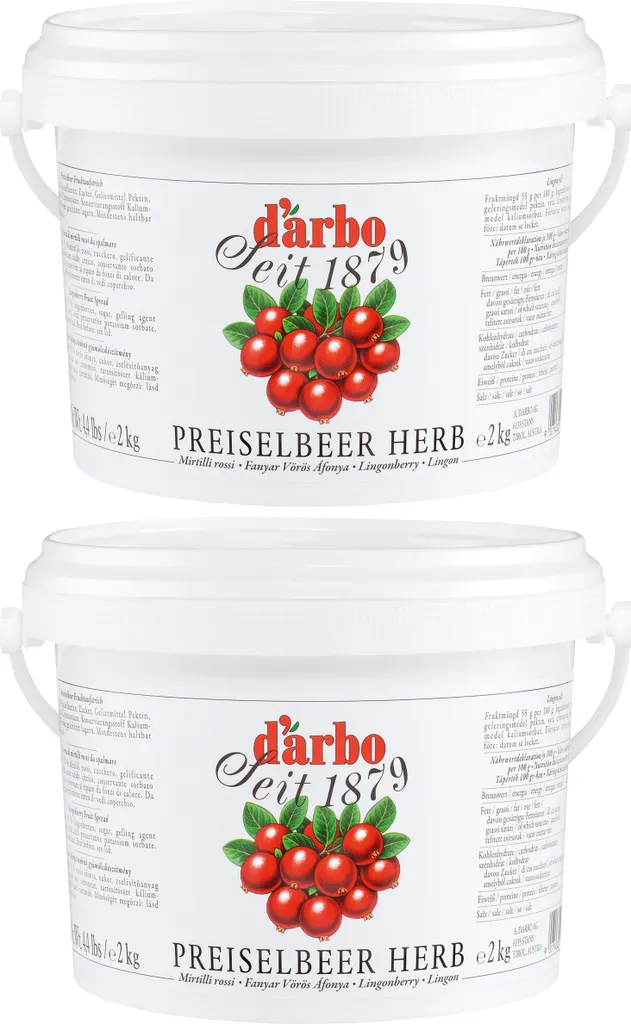 Food-United Cranberry Fruit Spread tart 2x 2kg in a bucket from DARBO