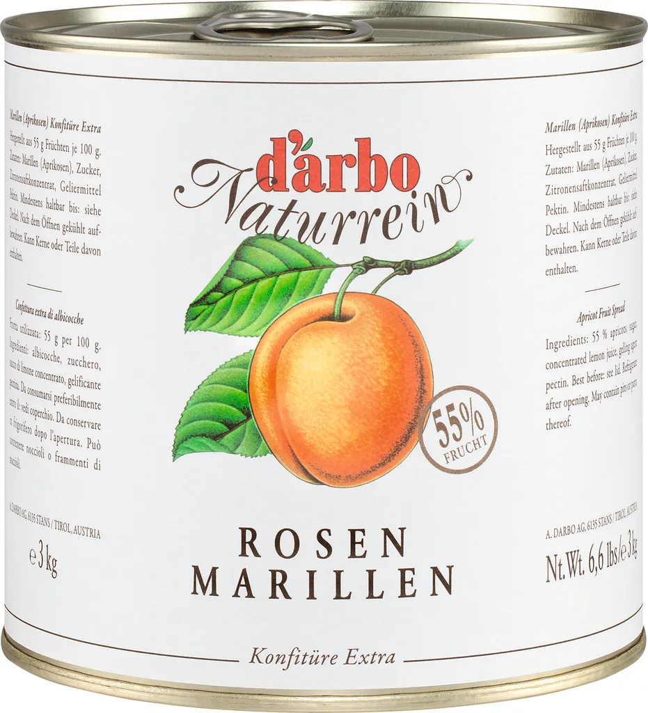 Food-United Rose Apricot Jam 3kg can fruity bread spread from DARBO