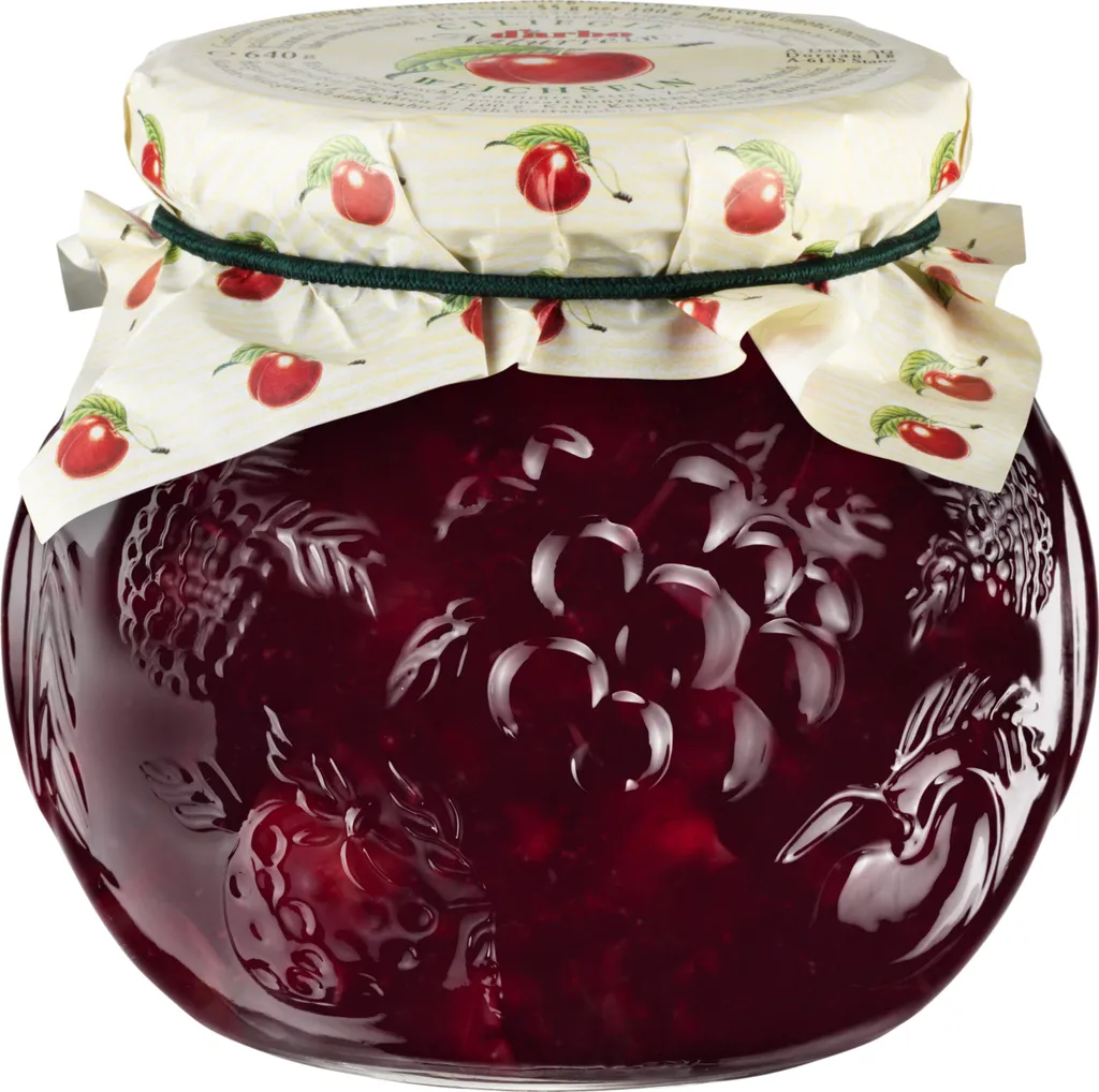Food-United SOUR CHERRY-SOURFER JAM EXTRA 640g in a decorative jar DARBO