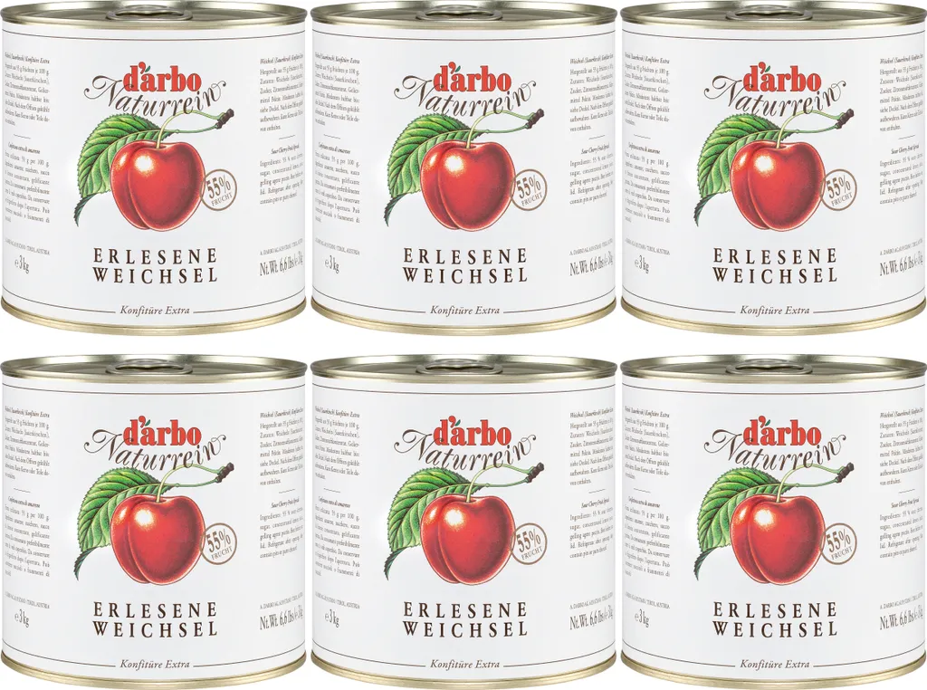 Food-United SOUR CHERRY AND SOUR CHERRY JAM EXTRA 6x 3 kg cans from DARBO