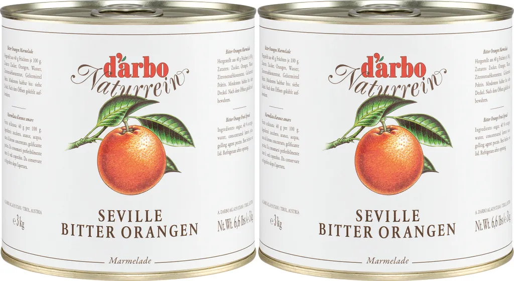 Food-United SEVILLE BITTER ORANGE MARMALADE 2x 3kg can from DARBO