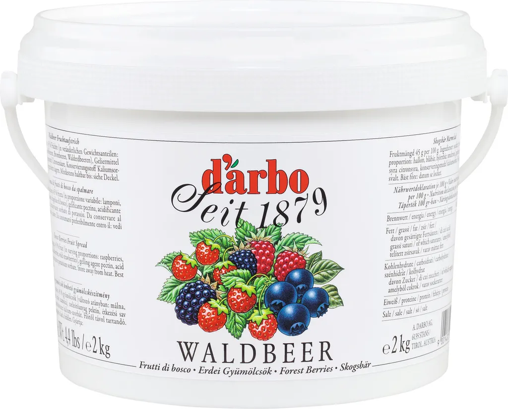 Food-United Wild Berry Fruit Spread 2kg in a storage bucket from DARBO