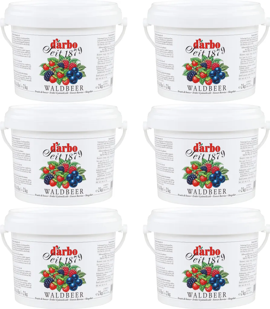 Food-United Wild Berry Fruit Spread 6x 2kg in a storage bucket from DARBO
