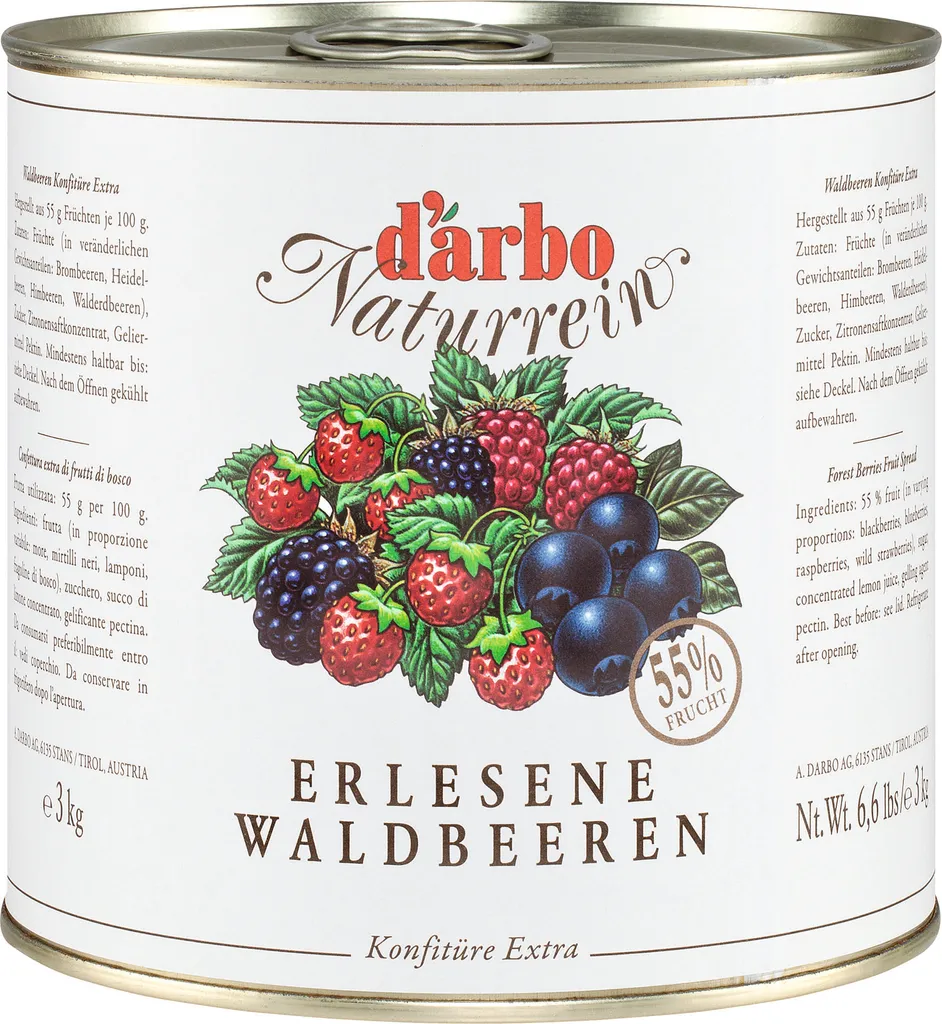 Food-United Wild Berry Jam Extra Natural 3kg Can from DARBO