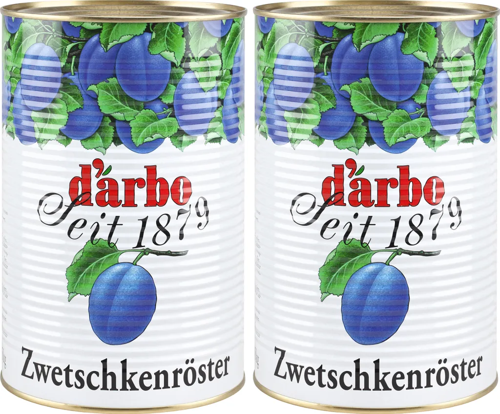 Food-United Plum Compote 2 x 4.3kg Cans Fruit Dessert Original by DARBO 8600g