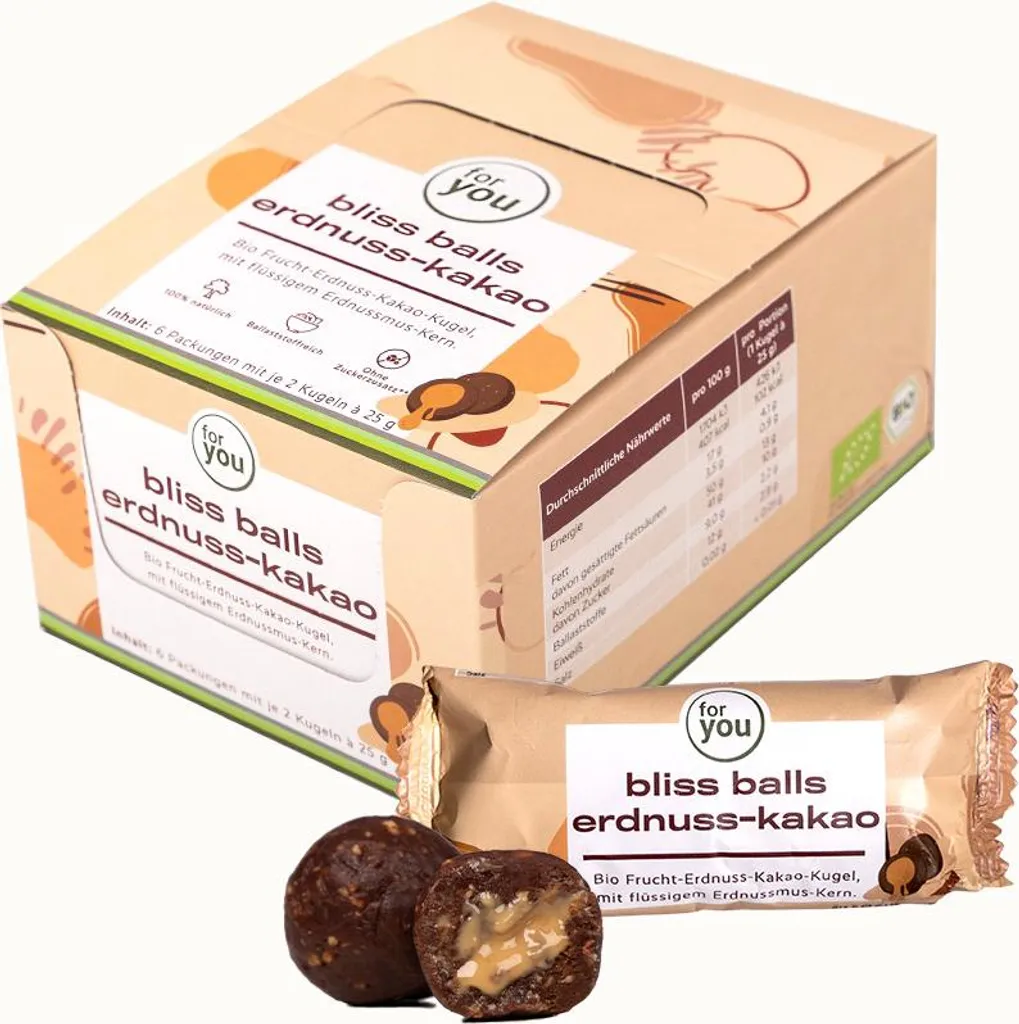 For You eHealth GmbH for you bliss balls  6er-Pack - erdnuss kakao