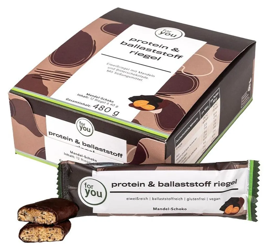 For You eHealth GmbH for you protein & fiber bars 12-pack - Almond-Chocolate