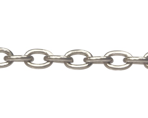Forcat chain Pösamo Ø 1.0 mm nickel-plated steel, sold by the meter