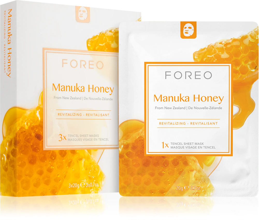 FOREO Farm to Face Sheet Mask Manuka Honey cell layer mask with moisturizing and revitalizing effects