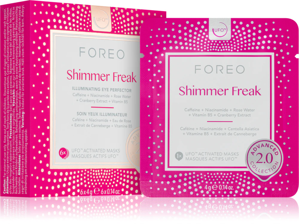FOREO UFO™ Shimmer Freak brightening skin mask against dark circles