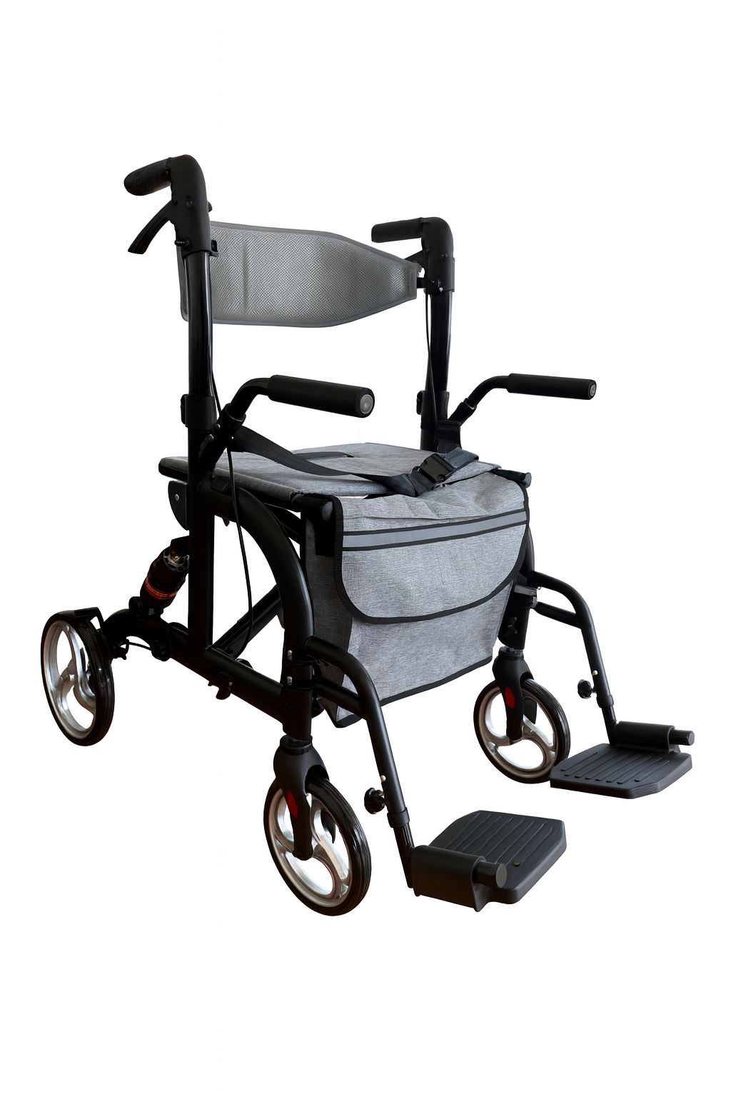 ForeverSenior 2 in 1 Rollator & Wheelchair - Quickly Adjustable with Footrests - 11.2kg