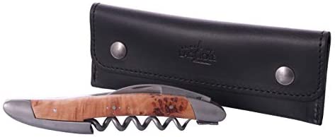 Forge de Laguiole Sommelier Knife, Juniper, Case, Matte Stainless Steel Jaws