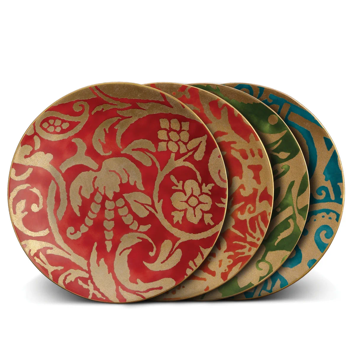 Fortuny set of 4 dessert plates, 4 colors by LObjet