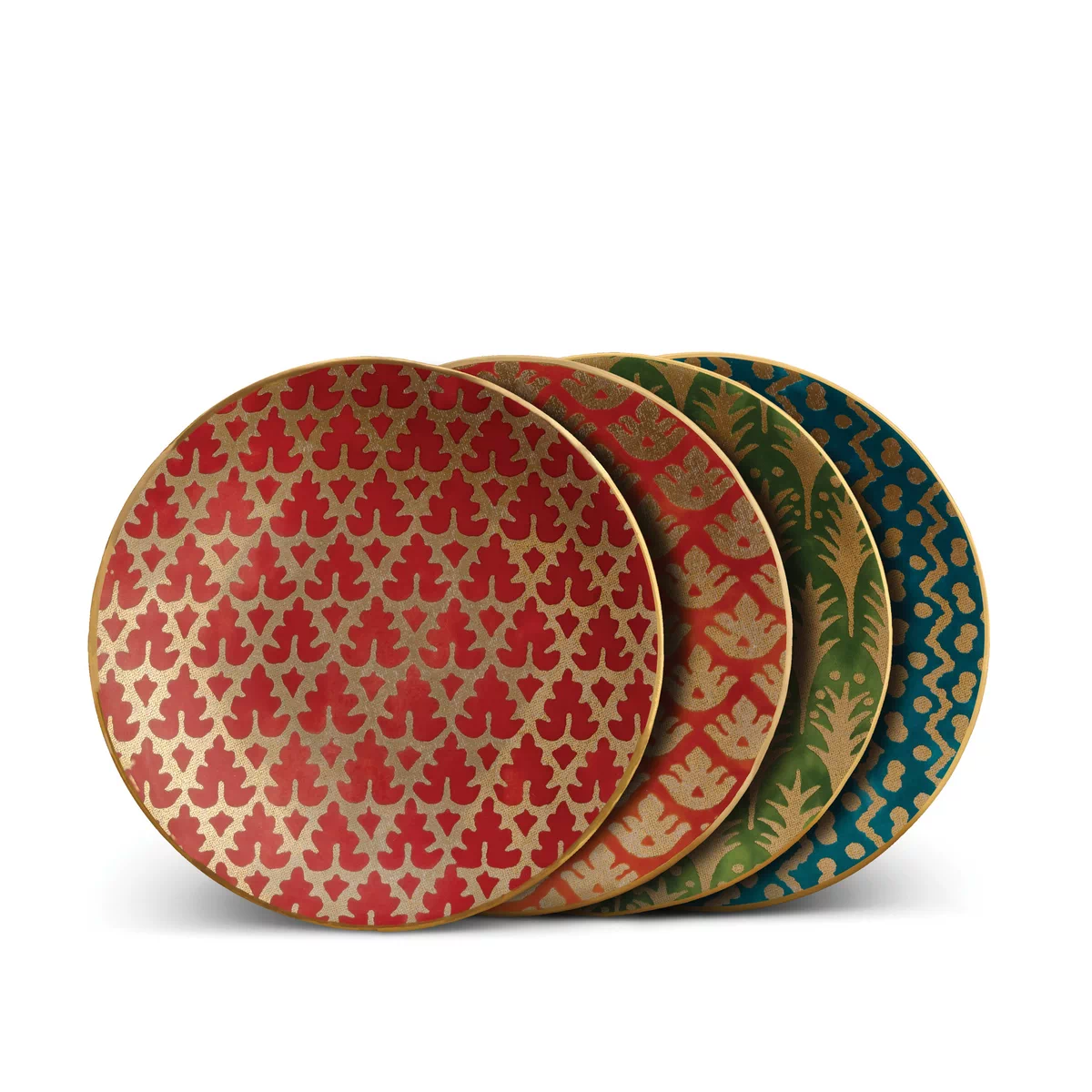 Fortuny Set of 4 Cake Plates, 4 Colors by LObjet