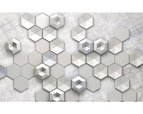Komar Photo wallpaper non-woven 6004A-VD4 Infinity Hexagon Concrete 4-part. 400x250cm