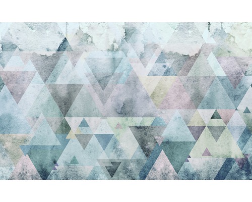 Komar Photo wallpaper non-woven P018A-VD4 Pure Triangles Blue 4-part. 400x250cm