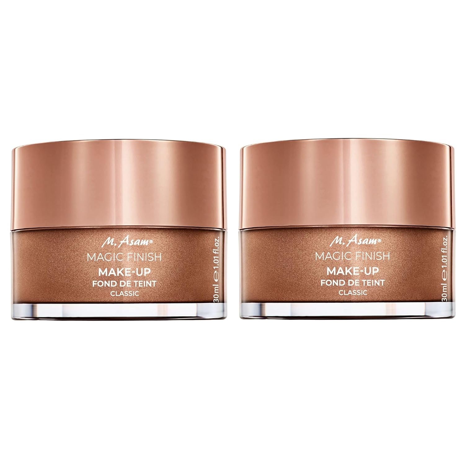 Makeup Mousse Classic Duo (2 x 30 ml) - 4-in-1 Foundation, Base, Powder & Concealer - Covers, Levels the Complexion, Gives Radiance & Optimises - For Light to Medium Skin Types, Vegan, M. Asam