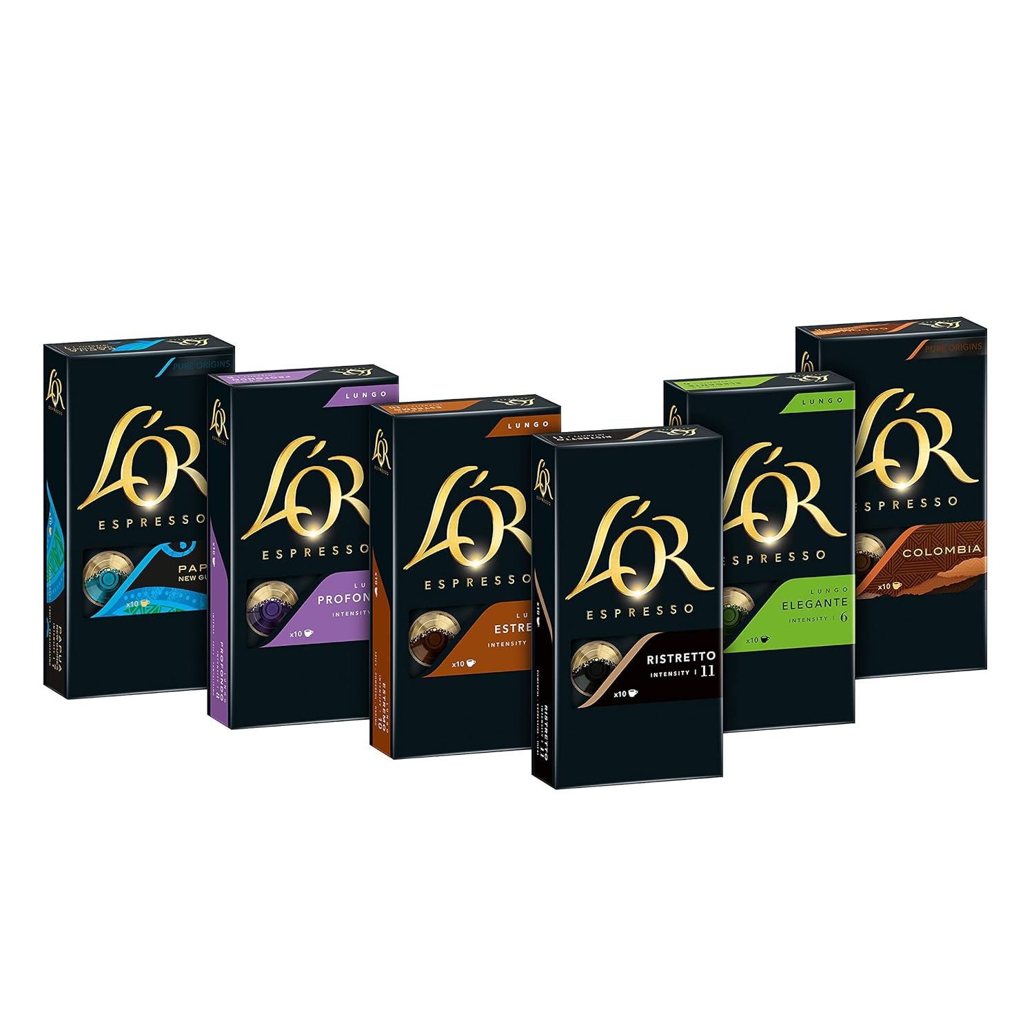 L'OR L\'OR Coffee Capsules, Tasting Box with 6 Types, 60 Nespresso®* Compatible Capsules, 6 x 10 Drinks