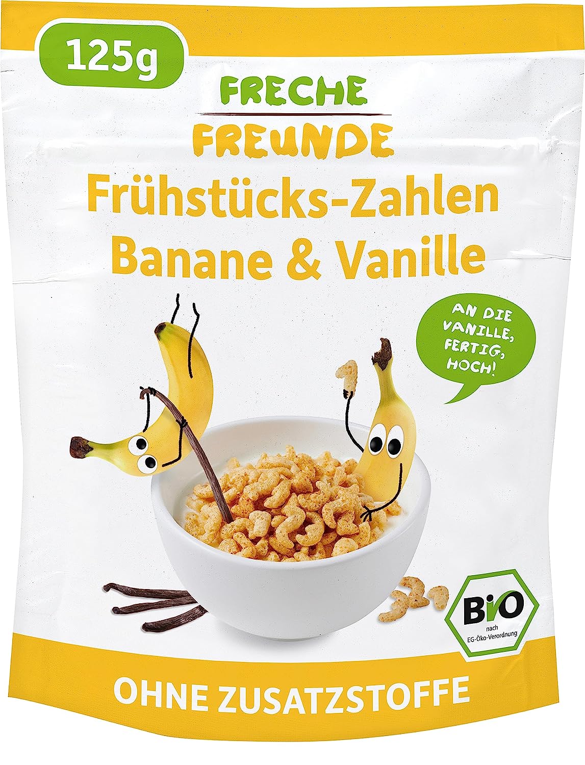 FRECHE FREUNDE Organic breakfast numbers banana & vanilla, pack of 6
