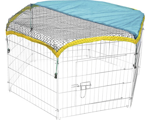 Kerbl Hexagonal outdoor enclosure including net/sun protection Ø 110 cm galvanized