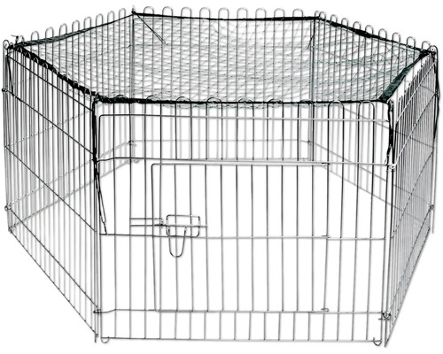 Hornbach Hexagonal outdoor enclosure with protective net 123x106x60 cm silver